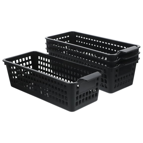 Houderco Storage Baskets Black Kitchen Cabinet Use 4Pcs 12.22X5.03X3.42in