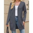 thumbnail image 4 of Women Cardigan Sweater Lightweight Open Front Long Sleeve Soft Fine Knit Casual Trendy Kimono Cardigans with Pockets, 4 of 9