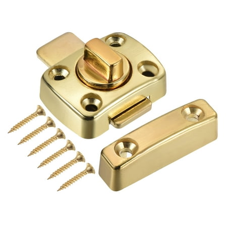 Unique Bargains Door Swivel Bolt Latch 1.61' x 1.18', Zinc Alloy Security Door Window Gate Slide Lock, Gold