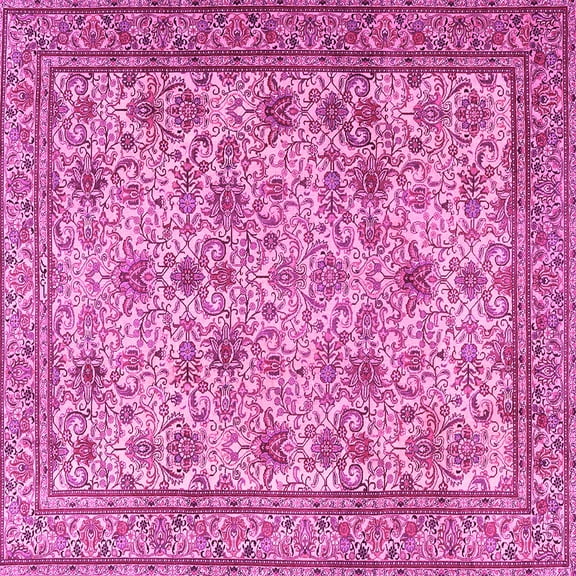 Ahgly Company Indoor Square Persian Pink Traditional Area Rugs, 6' Square