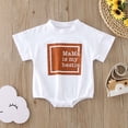 thumbnail image 2 of Otqutp Toddler Beach Playsuit Boys Girls Short Sleeve Letter Printed Pullover Romper Sweatshirt Bodysuits 0 to 18 Months, 2 of 6
