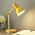 thumbnail image 6 of Creative Table Nordic Lamp Wooden Art LED Turn Head Simple Desk Lights/ Eye Protection Reading&Living Room Bedroom Home Decor (Black,No Blub,EU Plug), 6 of 7