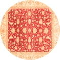 thumbnail image 1 of Ahgly Company Indoor Round Abstract Orange Modern Area Rugs, 6' Round, 1 of 4