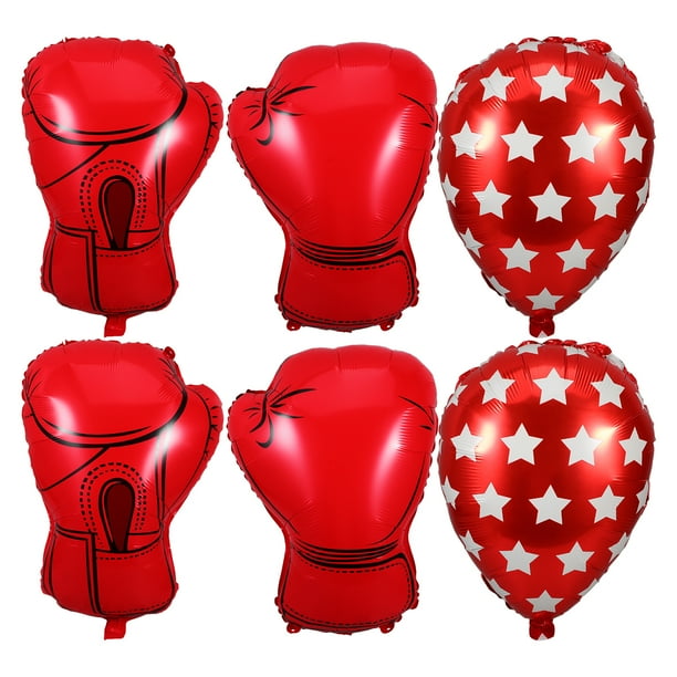 KAKOWELY 12 globos de guantes de boxeo: guantes de boxeo inflables y sacos de arena, artículos para fiestas de lucha libre, decoraciones de cumpleaños, recuerdos para fiestas deportivas.