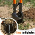 thumbnail image 2 of Post Hole Digger, Heavy Duty with Fiberglass Handle, Carbon Steel Blades, 58 Inches, Orange & Black, 2 of 7