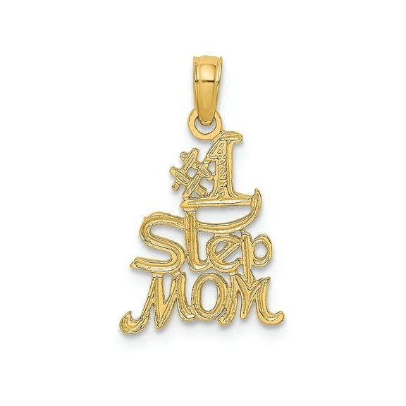 FJC Finejewelers 14k Yellow Gold #1 Step Mom Polish Engraved Charm