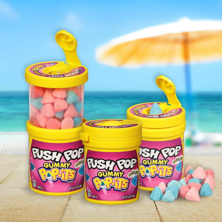 Push Pop Gummy Pop-Its Gluten-Free Candy, Assorted Fruity Flavors