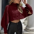 thumbnail image 2 of Vedolay Women's 2023 Sweaters Womens 2023 Long Lantern Sleeve Halter Neck Cutout Knit Pullover Sweater, One Size, 2 of 4