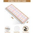 thumbnail image 4 of Colorful Plaid Stair Treads for Wooden Steps Indoor Runner Rug Carpet, Modern Pink Blue Yellow Stripes Checked 15 Pieces Peel and Stick Staircase Step Treads Covers Washable Throw Door Mats, 30"x8", 4 of 6