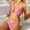 Pink, variant on Odbmxy Triangle Womens Bathing Suits 2 Piece Halter Womens Swimsuit Plaid Beachwear Padded Lace up Bikini Swimwear,Blue M