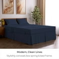 thumbnail image 5 of Mellanni Iconic Collection Pleated Microfiber Bed Skirt 15" Drop, Full, Navy Blue, 5 of 7