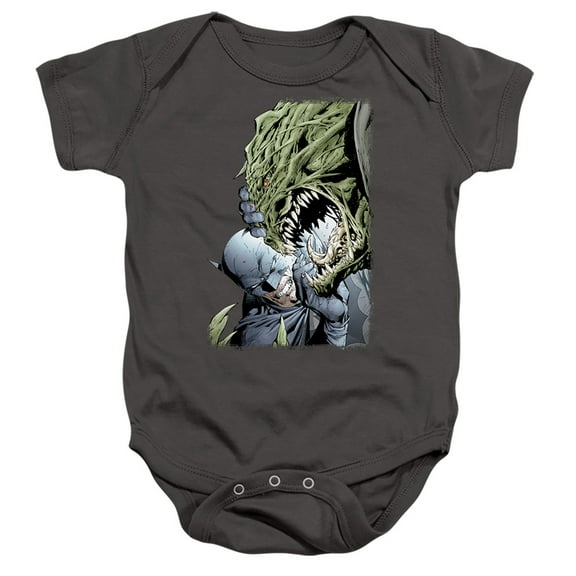 Batman Killer Croc Unisex Infant Snap Suit for Baby (6 Months) Charcoal