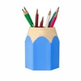 thumbnail image 5 of Seitruly Plástico Extraíble Suministros para estudiantes Forma de lápiz Portalápices de doble azul 2piezas, 5 of 5