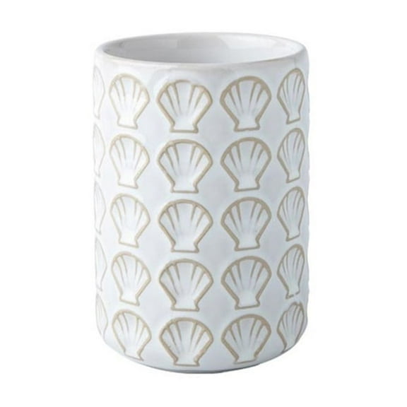 Vintage Ceramic Utensil Holder, Relief Sculpture Cooking Utensil Holder ( White )