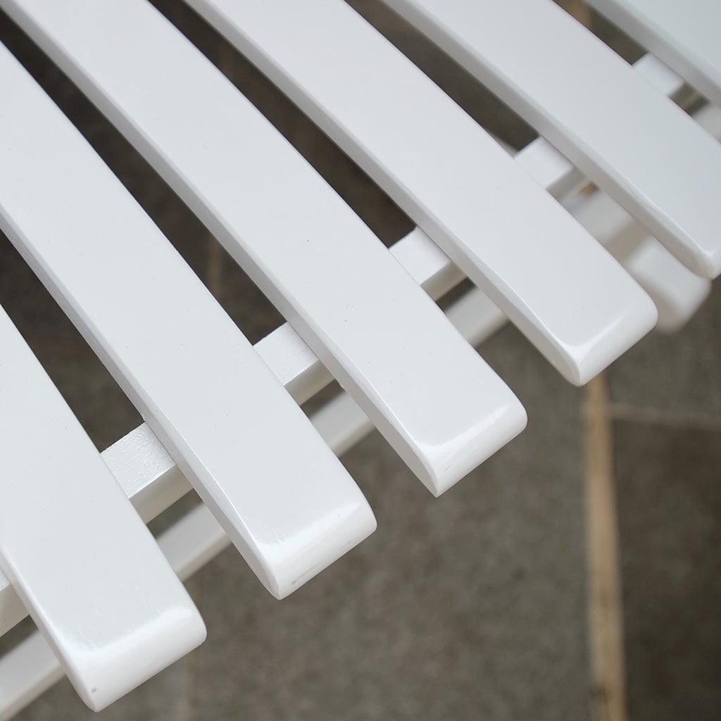 Alston Mahogany Wood Outdoor Rocking Chair with Cushion, White Striped Cushion