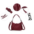 thumbnail image 5 of HuaAngel Women's Handbags Soft Genuine Leather Tassel Shoulder Bag Vintage Travel Satchel Purses with 2 Removable Straps, 5 of 7