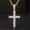 Golden, variant on Golden-Tone Cross Pendant Necklace with Sparkling Synthetic Zirconia - Fashionable Religious Sweater Chain, Perfect for Daily Wear, Cross Necklace