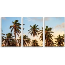 Idea4wall 3 Piece Tropical Canvas Wall Art Palm Tree Canvas Prints Modern Home Wall Decor, 24"x36"