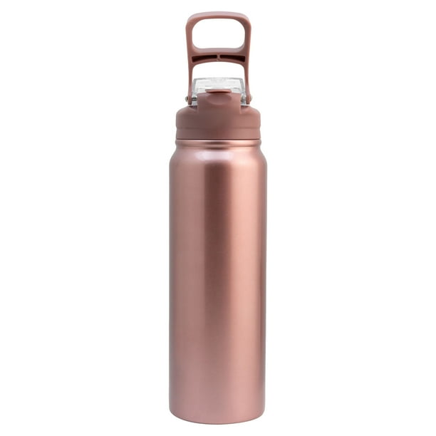 Termo de Acero Inoxidable Nuvó con Acabado Brillante Distintos Colores, Termo con Doble Tapa y Agarradera, Capacidad 1L, Color Rosa