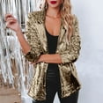 thumbnail image 2 of 2025 Lady Coat,Clothing 2025 Women's Blazers & Suit Jackets Women Sequins Sequin Jacket Casual Long Sleeve Glitter Party Shiny Lapel Coat Rave Outerwear, 2 of 9