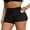 Black-Inner pocket, variant on Charmo High Waisted Drawstring Swim Shorts for Womens Quick Dry Beach Sporty Fitness Running Shorts with Pockets(Outer)