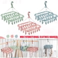 thumbnail image 2 of Foldable Drying Rack, Green 32-Clip Collapsible Hanger, Socks Underwear Drying Rack - With 32 Clothespins, Wind-Proof Hook, Non-Marking, Foldable, Multi-Functional - For, 2 of 7