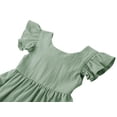 thumbnail image 3 of Vestido Dutebare para niñas pequeñas, algodón y lino, con volantes, halter 90, 3 of 7
