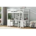 thumbnail image 5 of Full Size Loft Bed with U-shaped Desk, Drawers and Storage Shelves, White, 5 of 9