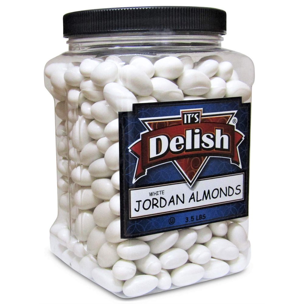 White Jordan Almonds by Its Delish, 3.5 lbs Jumbo Container Kosher
