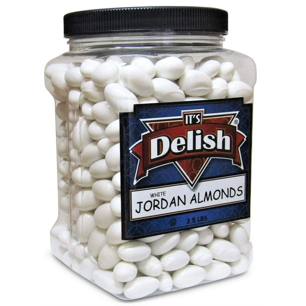 White Jordan Almonds by Its Delish, 3.5 lbs Jumbo Container | Kosher ...