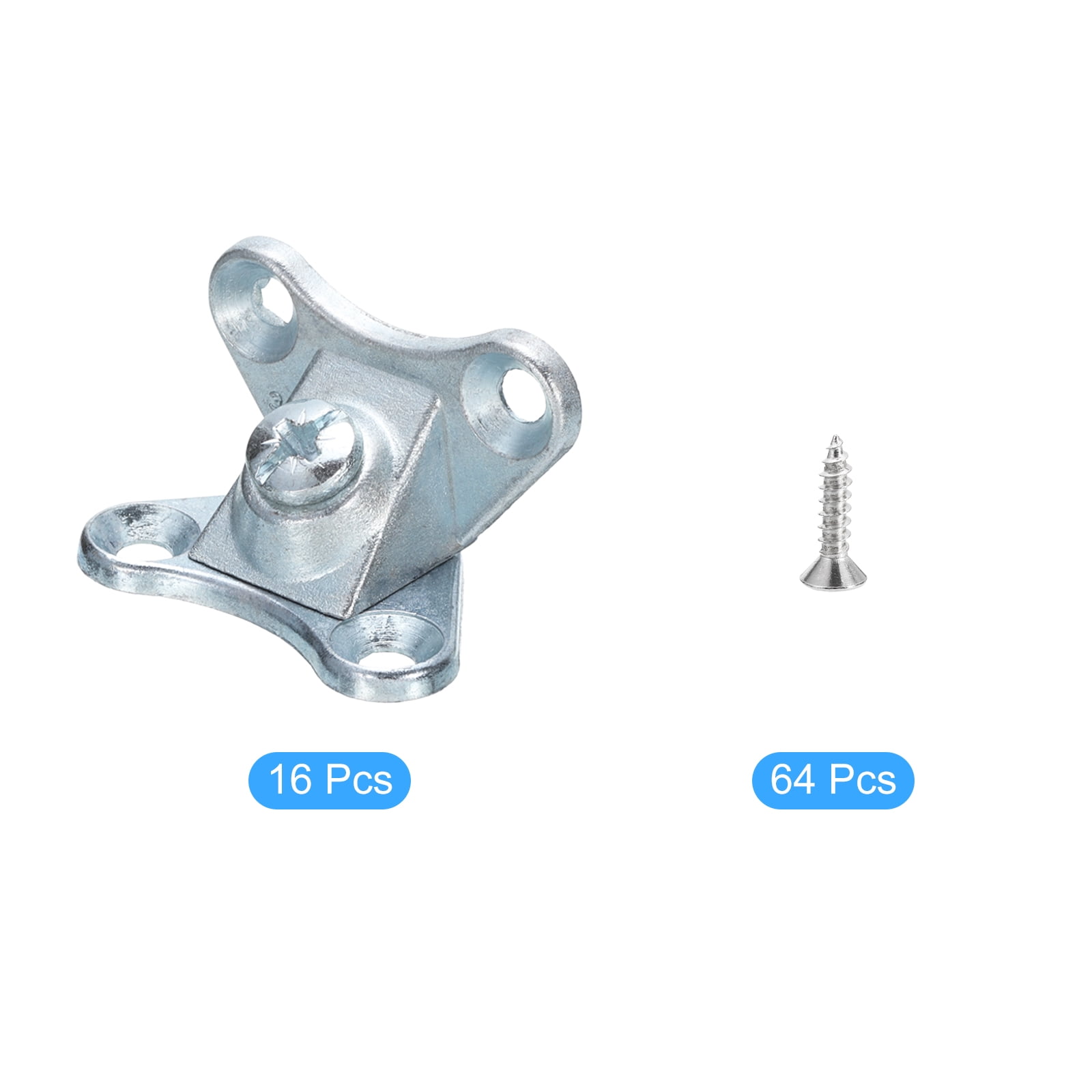 Uxcell Removable Corner Brace Metal Butterfly L Brackets Right Angle Support Screws for Shelves Cabinets 16pcs Blue
