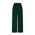 thumbnail image 4 of Fmbrln Womens Corduroy Pants Casual Drawstring Elastic Waist Work Pants Loose Comfy Solid Straight Wide Leg Pants with Pockets Green 3XL, 4 of 5