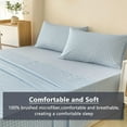 thumbnail image 3 of NSNLGSGC Light Blue Gingham Twin Sheet Set, Soft Brushed Microfiber 3-Piece Blue Plaid Twin Bed Sheets, 3 of 7