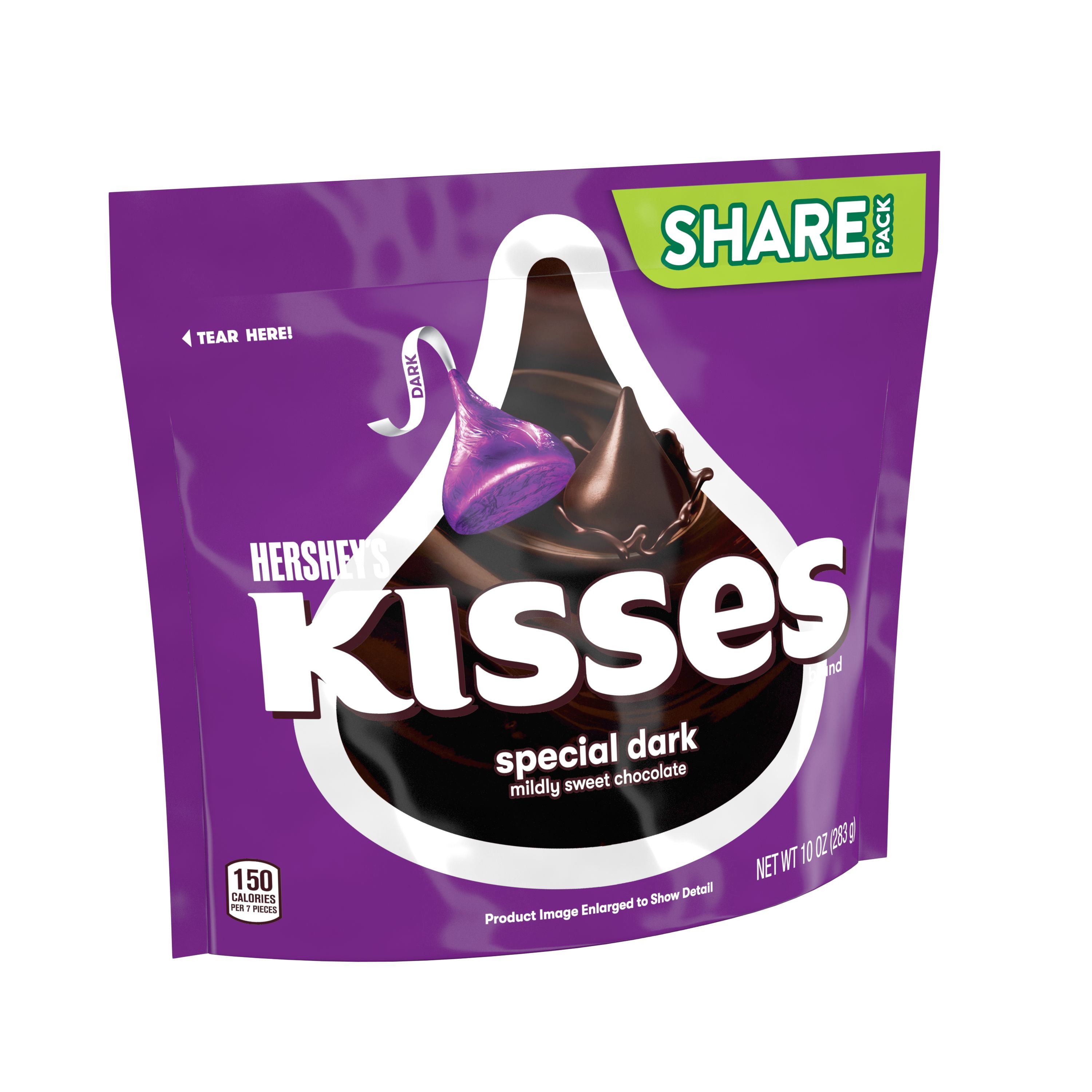 Hershey S Kisses Special Dark Mildly Sweet Dark Chocolate Candy Individually Wrapped 10 Oz