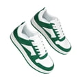 thumbnail image 5 of LUCKY STEP Fashion Faux Leather Sneakers Low Top Lace Up Walking Shoes,Green/white,Womens, 5 of 6