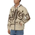 thumbnail image 3 of Uemuo Coffee Time (2) for Men's Fashion Full-zip Hoodies & Sweatshirts with Kangaroo Pocket, Zip-up Hooded Sweatshirt, Moisture Wicking & Breathable-Large, 3 of 5