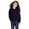 thumbnail image 2 of Girls' Cardigan Sweater Cute Heart Buttons Cotton Long Sleeve Crewneck Uniform Sweater for Girls Warm Knitted Cardigan Jacket, 2 of 7