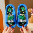 thumbnail image 2 of Gyexs Kids Dinosaur Slides Sandals 9.5 Boys Girls Toddlers Cloud Shower Slippers Cute Cartoon Open Toe Cushioned Outside Slippers Blue, 2 of 3