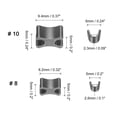 thumbnail image 2 of 16 Sets Zipper Slider Retainers, Top Stoppers & Bottom Stops #3 #5 #8 #10 (4Sizes, Metallic Black), 2 of 6
