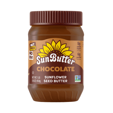 SunButter Chocolate Sunflower Seed Butter, Regular 16 oz Jar