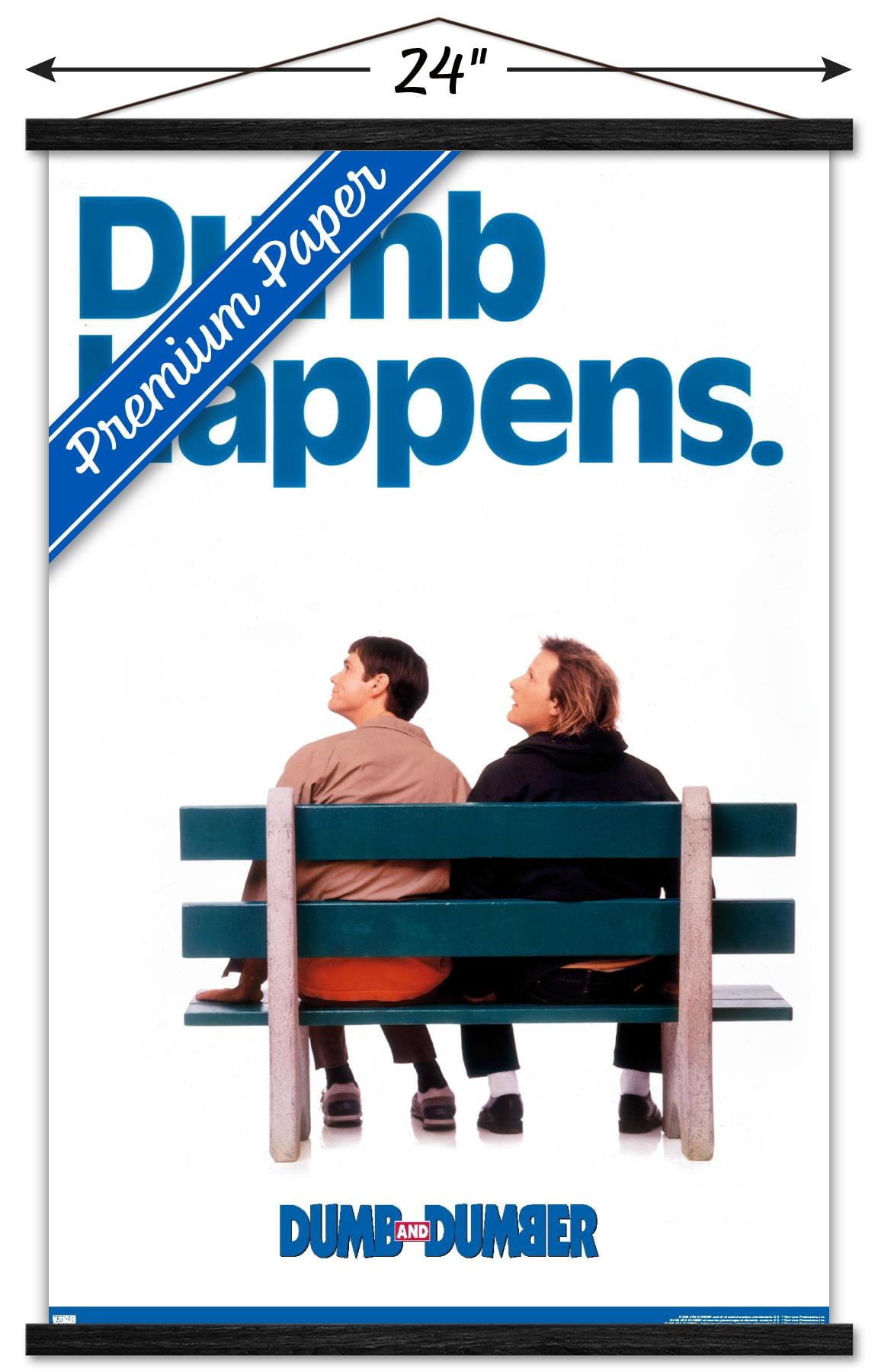 Dumb and Dumber - Dumb Happens Wall Poster with Wooden Magnetic Frame, 22.375" x 34"