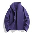 thumbnail image 6 of Kizanda Women Full Zip Outdoor Jacket with Zipper Pockets Stand Collar No Hood Outdoor Hiking Long Sleeve Blouse Fall Winter Mock Neck Casual Outerwear Top M, 6 of 9