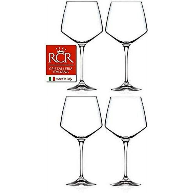 RCR Cristalleria Italiana Aria Collection 4 Piece Crystal Glass Set  (Burgundy Wine (25.25 oz))