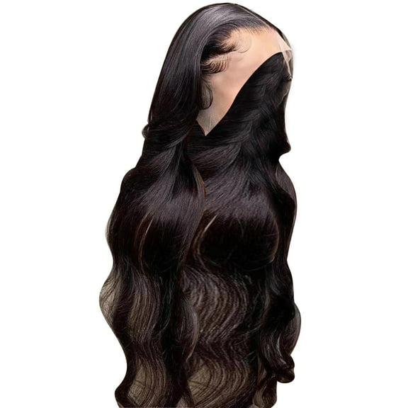 UYUH Lace Front Wig Human Hair 3 Colors Highlight Loose Long Hair Dark Lace Front Wig Women Long Hair Long Curly Big 28 Inches Long