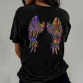 thumbnail image 2 of Blusa de manga corta con estampado de ala divertida vintage para mujer Pompotops  hfajkhk128341, 2 of 9