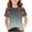Army Green, variant on Girls Casual Short Sleeve Crew Neck Pullover T Shirt Comfy Daily Wear Ombre Top
