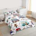 thumbnail image 3 of jejeloiu Cartoon Camper Car Bedding Comforter Set,Colorful Rv Twin Comforter Sets,Happy Camping Bedding Set For Girsl Boys,Microfiber Bedroom Decor Reversible,2 Pieces, 3 of 8