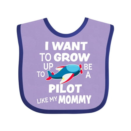 

Inktastic I Want to Grow Up to Be a Pilot Like My Mommy Gift Baby Boy or Baby Girl Bib