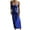 Blue, variant on Honeeladyy Women Metallic Shimmer Slim Maxi Dress Spaghetti Strap V Neck Long Dress Sleeveless Club Cocktail Party Dress Blue L