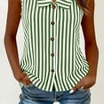 thumbnail image 3 of cocolona Womens Summer Striped Tank Tops Collar Sleeveless Button Shirts Trendy Casual Slim Fit Blouses, 3 of 6